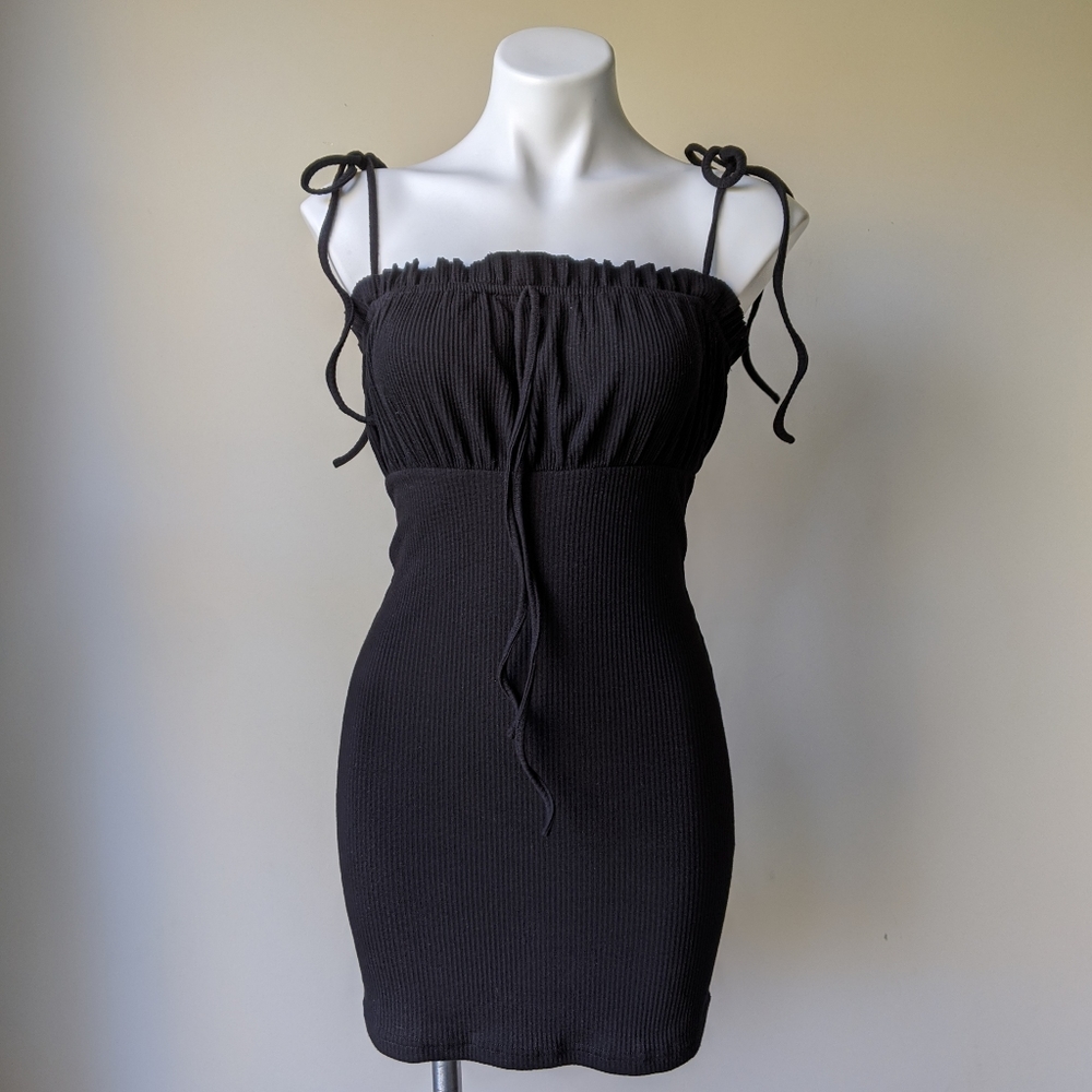 Tiger Mist Saffron Ribbed Dress, Black XS NWT